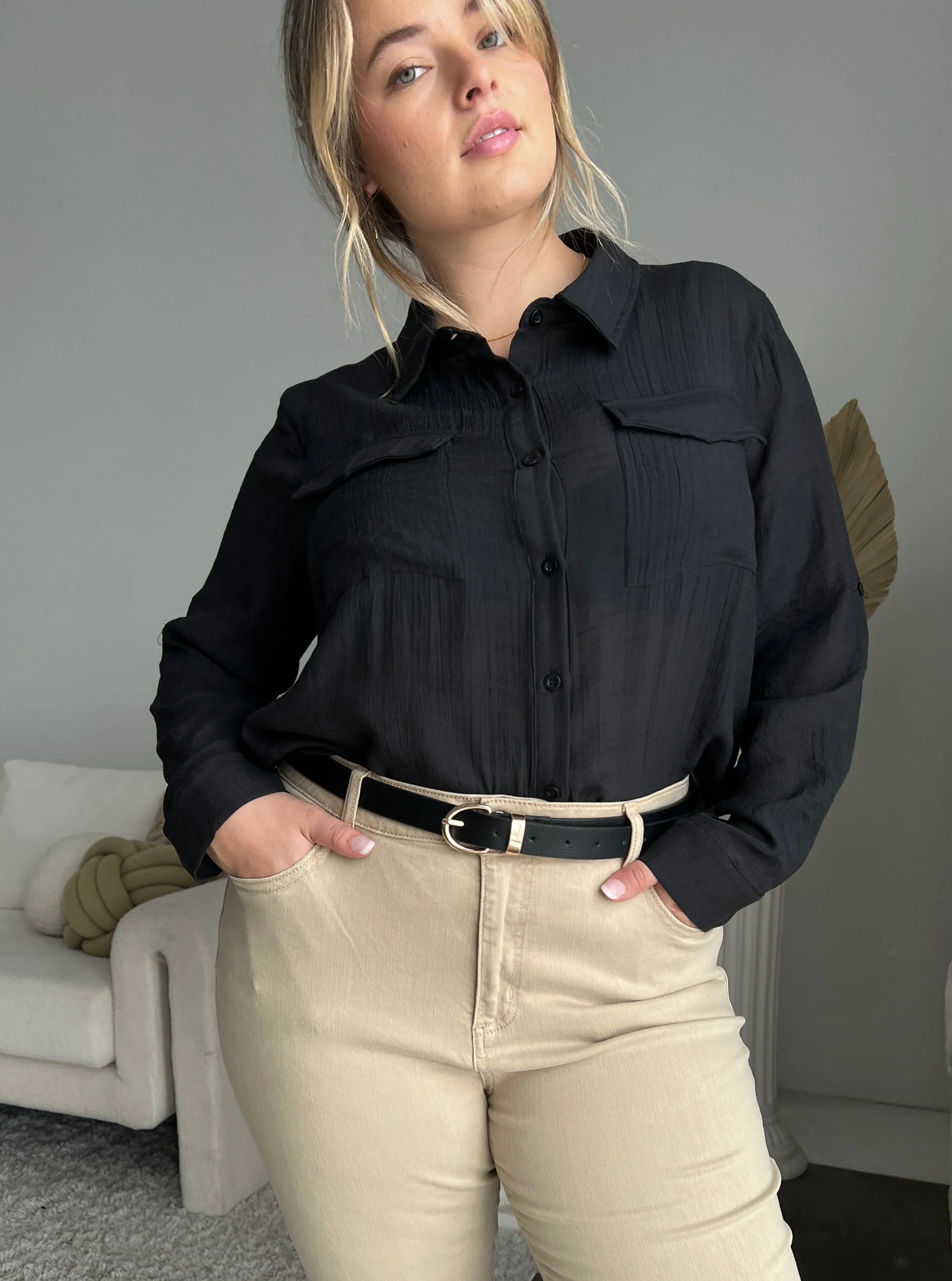 Plus Size Classic Faux Leather Belt