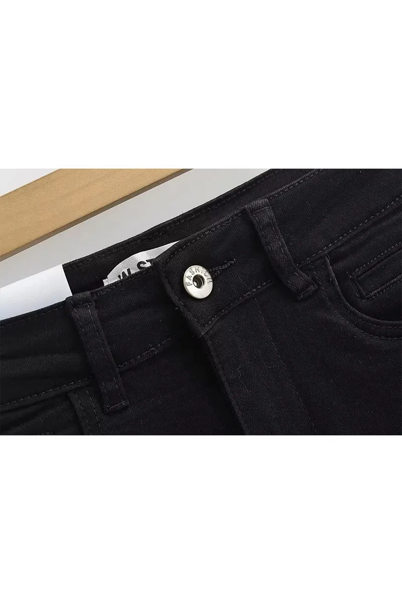QK0666 Stretch Denim Mini Skirt