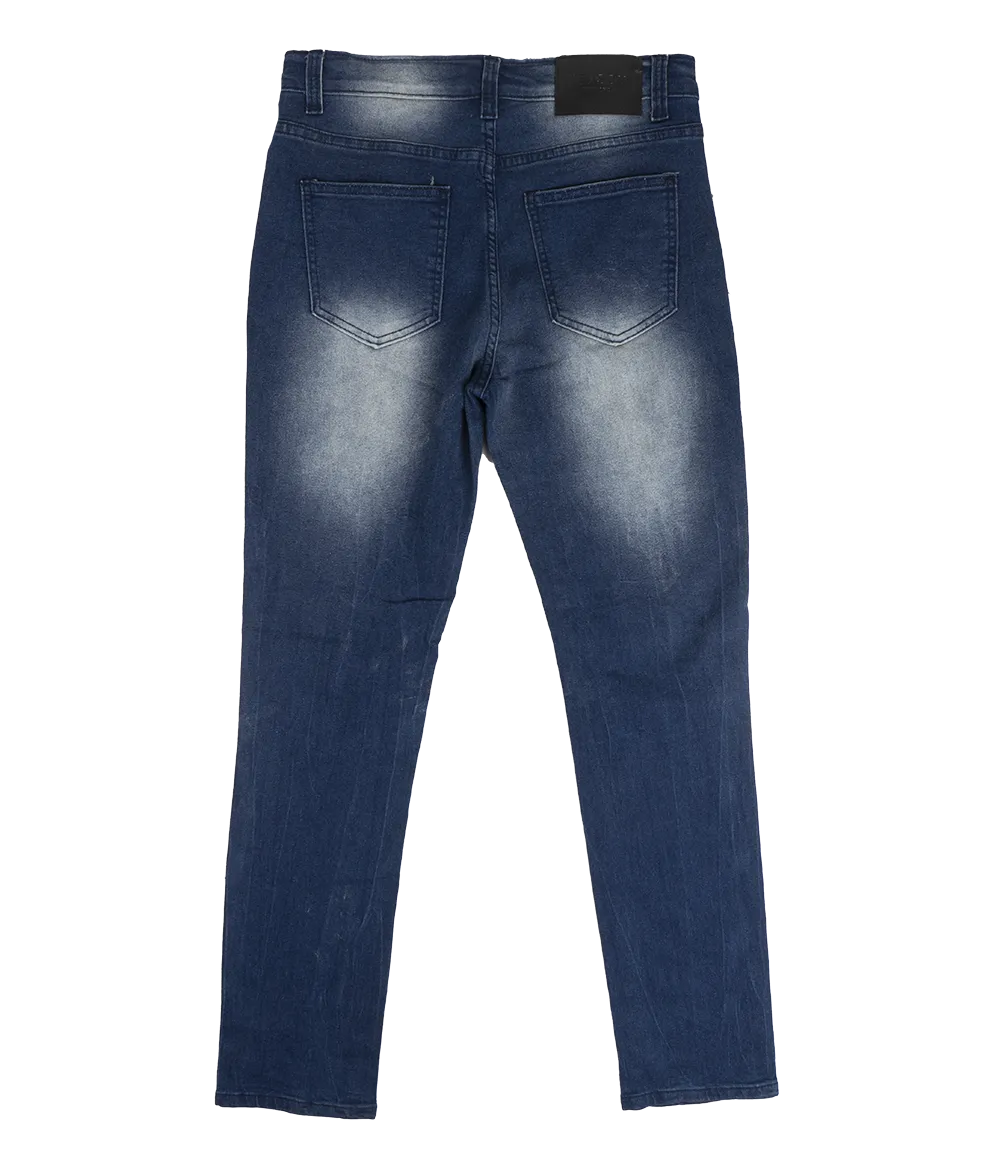 REASON DISTRESSED DENIM JEANS BLUE - DF-31