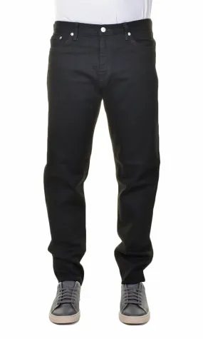 Regular Tapered Jeans Kaihara Black x Black Stretch Denim