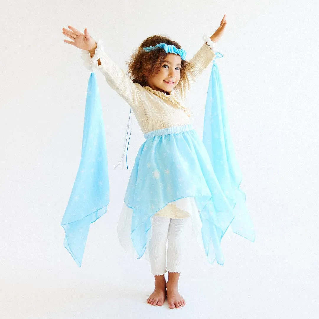 Sarah’s Silks - Snow Fairy Princess Set with Skirt, Garland, & Wrist Streamers