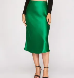Satin Midi Skrt
