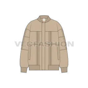 Womens Oversized Jacket Flat Sketch
